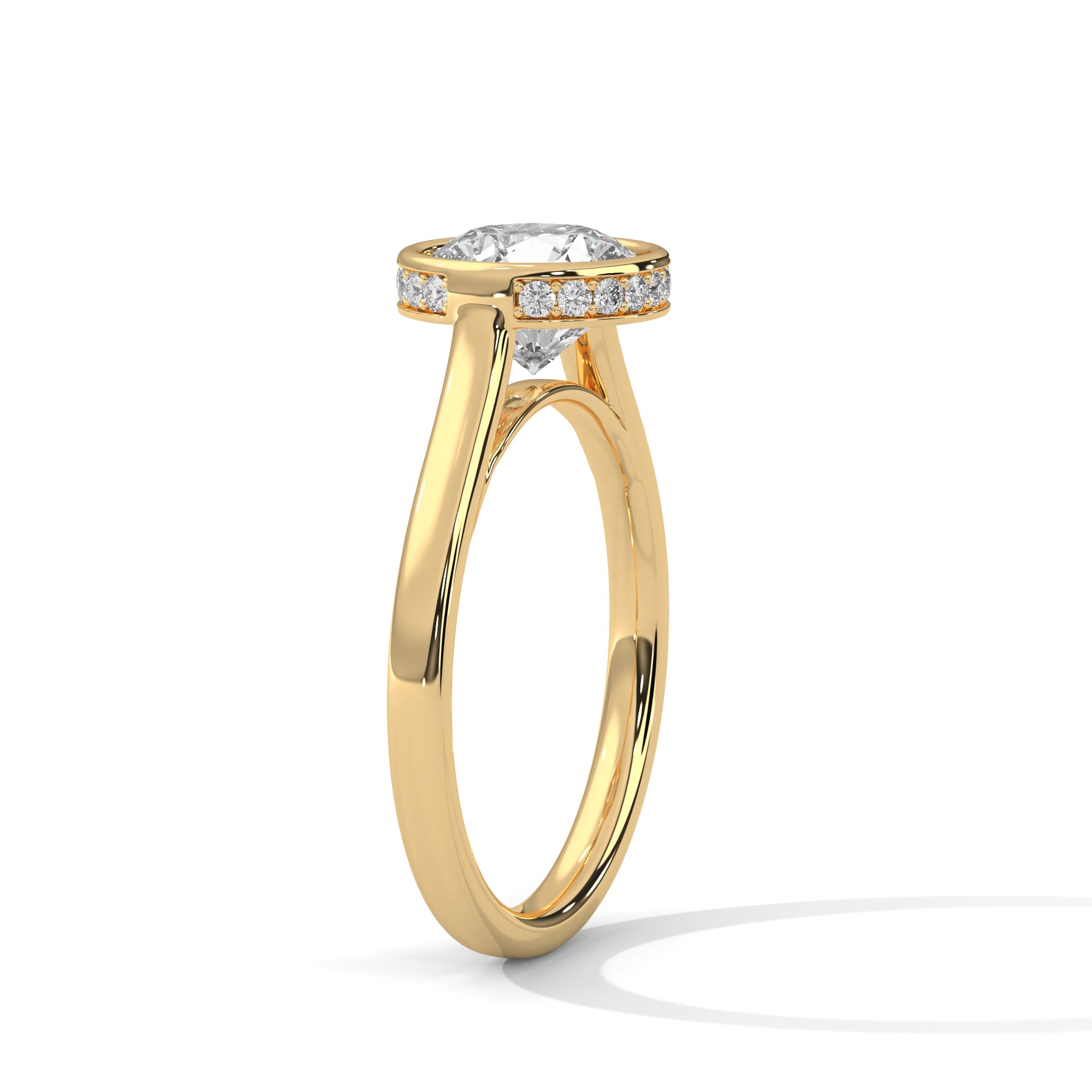 Sleek Radiance 1 CT Round-Cut Lab Grown Diamond Bezel Set Ring | 1.14 CTW